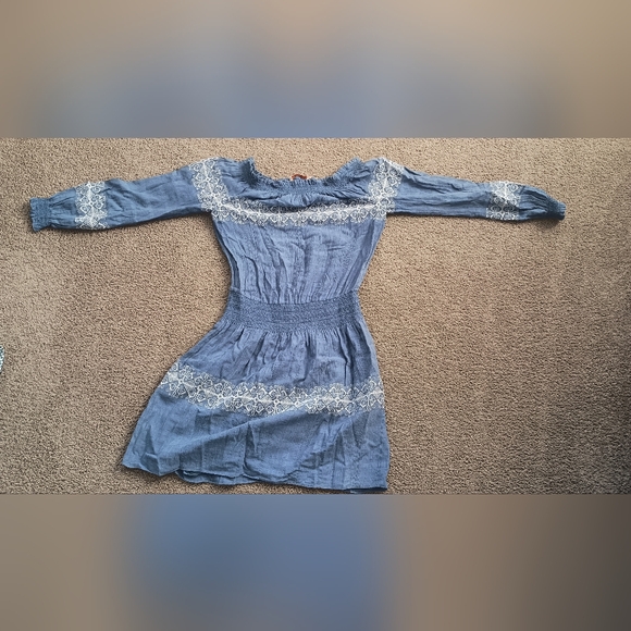 Tory Burch Dresses & Skirts - Tory Burch Blue Dress with White Embroidery